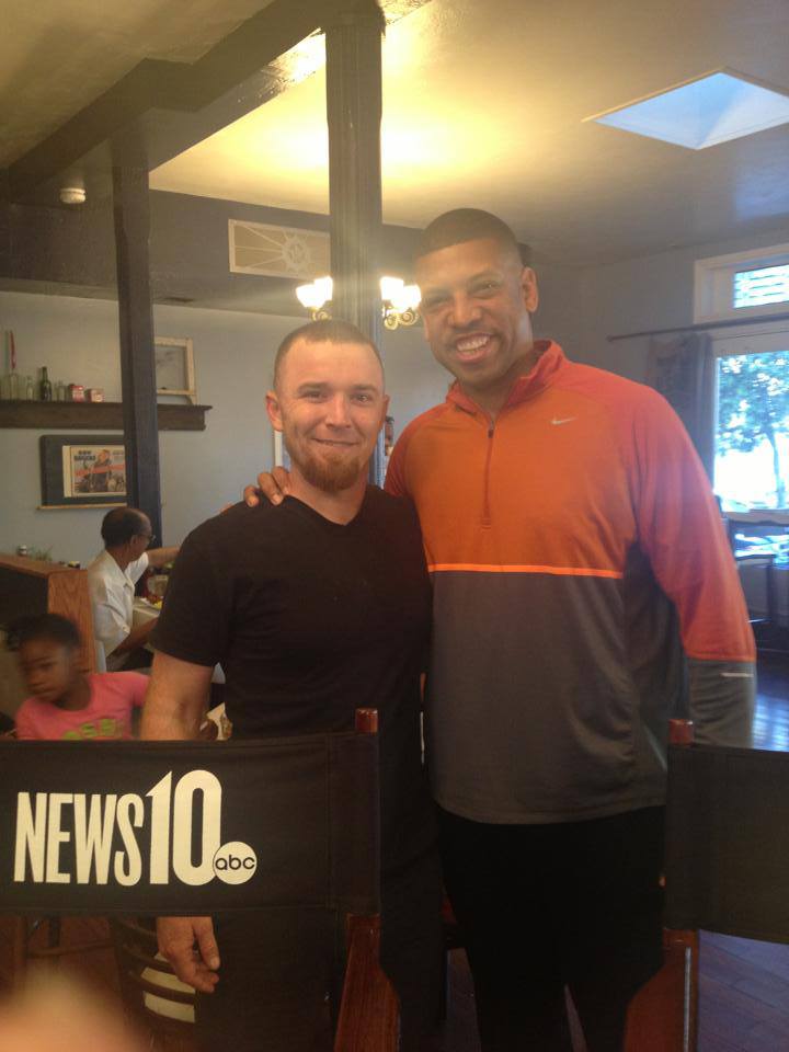 Chef and Mayor Johnson at Bacon & Butter