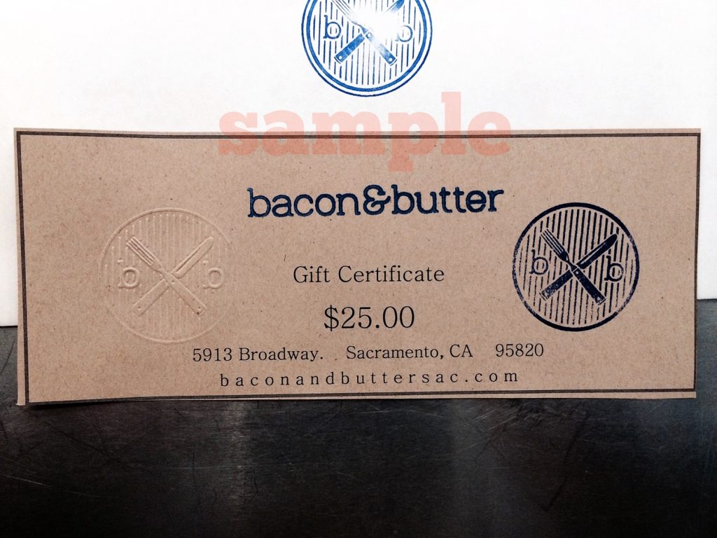 bacon & butter gift certificate
